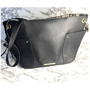 Steve Madden Black Pebbled Leather Shoulder Handbag